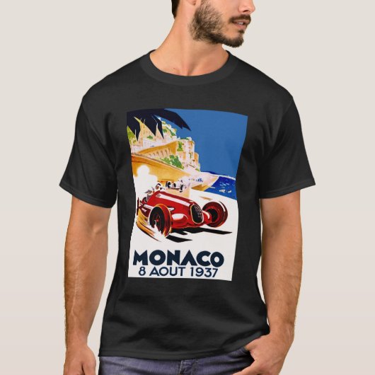 MONACO GRAND PRIX  Auto Racing Adverteren T-shirt (Voorkant)