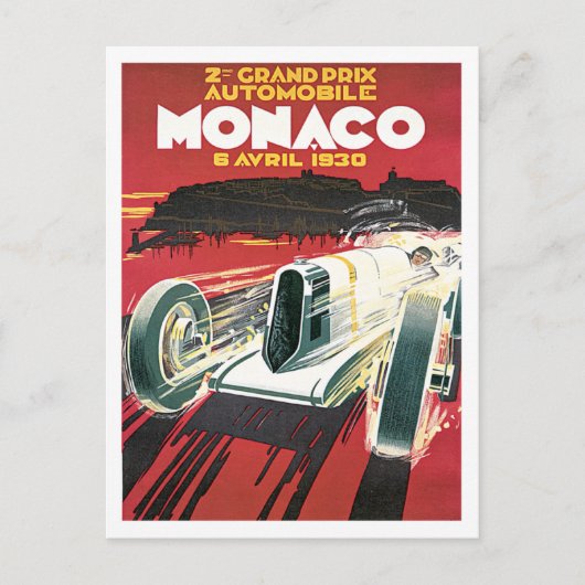 Monaco Grand Prix Automobile  Briefkaart (Voorkant)
