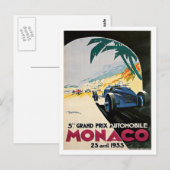 Monaco Grand Prix Automobile Briefkaart (Voorkant / Achterkant)