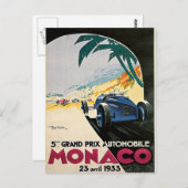 Monaco Grand Prix Automobile Briefkaart (Voorkant / Achterkant)