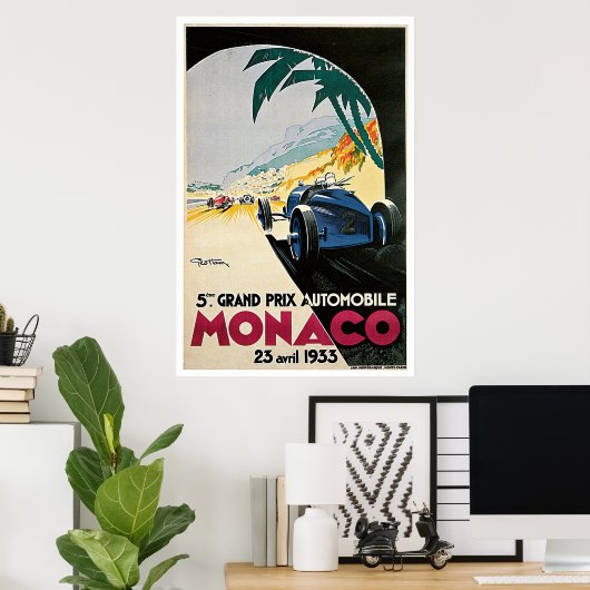 Monaco Grand Prix Automobile Poster (Thuiskantoor)