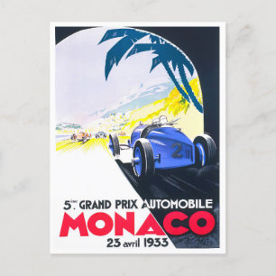 Monaco Grand Prix  Briefkaart voor racewedstrijden