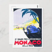 Monaco Grand Prix  Briefkaart voor racewedstrijden (Voorkant / Achterkant)