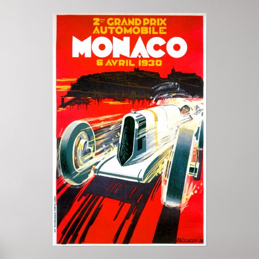 Monaco Grand Prix Race~ Vintage Automobile Ad Poster (Voorkant)