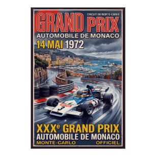Monaco Grand Prix Retro Racen Perfect Poster