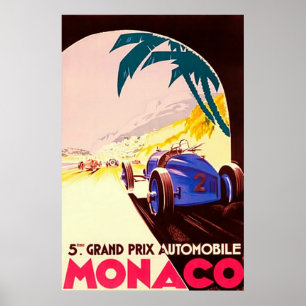 Monaco ~ Grand Prix ~Vintage Travel Canvas Poster