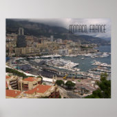 Monaco Harbour en Luxury Yachts French Riviera Poster (Voorkant)