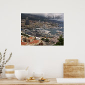 Monaco Harbour en Luxury Yachts French Riviera Poster (Keuken)