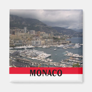 Monaco Harbour Scene met Yachts Magneet