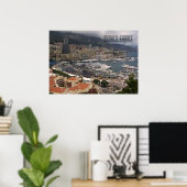 Monaco Haven en Luxe Jachten Franse Rivièra Poster (Thuiskantoor)