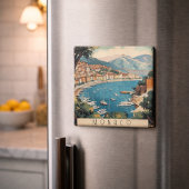 Monaco Haven Reis Scene Aanpasbare Tekst Magneet