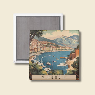 Monaco Haven Reis Scene Aanpasbare Tekst Magneet