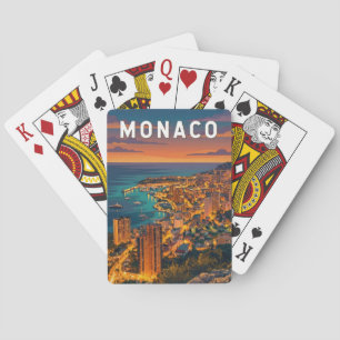 Monaco Illustratie Reis Kunst Vintage Pokerkaarten