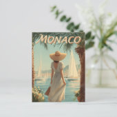Monaco jaren 50 vintage reis briefkaart (Staand voorkant)