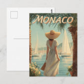 Monaco jaren 50 vintage reis briefkaart (Voorkant / Achterkant)