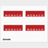 Monaco Land Vlaggen Tekst Naam Rechthoekige Sticker (Vel)