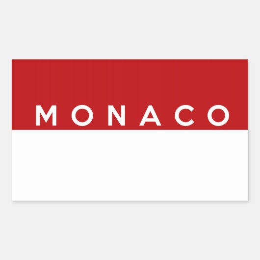 Monaco Land Vlaggen Tekst Naam Rechthoekige Sticker (Voorkant)