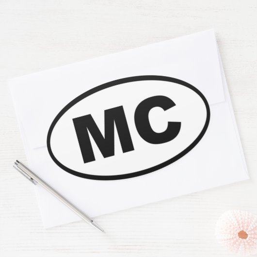 Monaco MC Europees Ovale Sticker (Envelop)