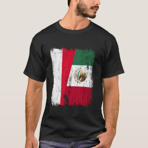 Monaco Mexico Halve Vlag Monacan Mexicaanse Erfgoe T-shirt
