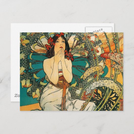 Monaco Monte Carlo Alphonse Mucha Briefkaart (Voorkant / Achterkant)