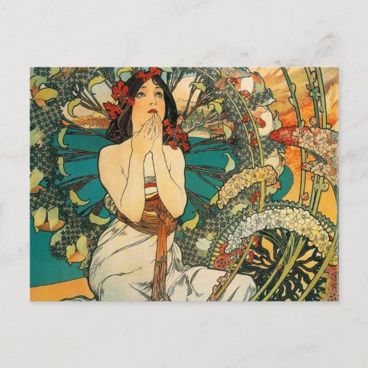 Monaco Monte Carlo Alphonse Mucha Briefkaart (Voorkant)