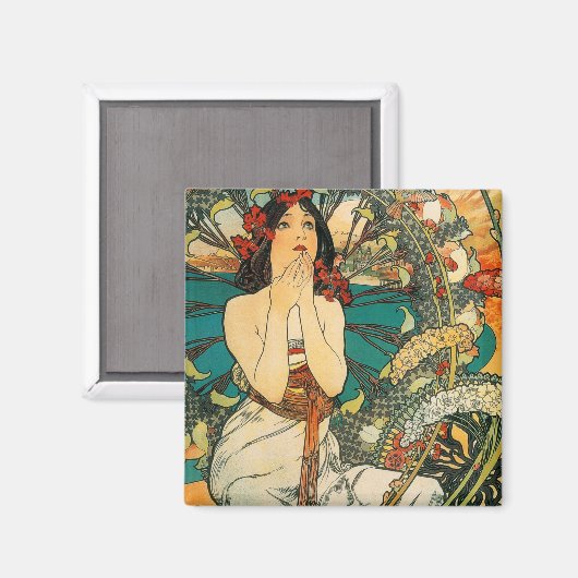 Monaco Monte Carlo Alphonse Mucha Magneet (Voorkant / Achterkant)