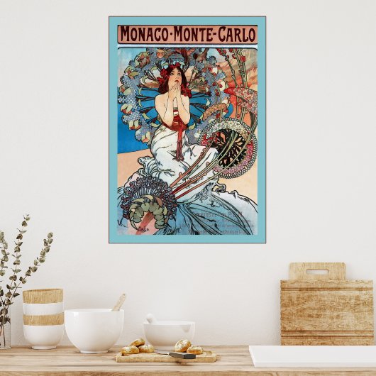 Monaco ~ Monte-Carlo ~ Alphonse Mucha Poster (Keuken)