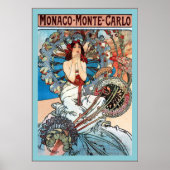 Monaco ~ Monte-Carlo ~ Alphonse Mucha Poster (Voorkant)