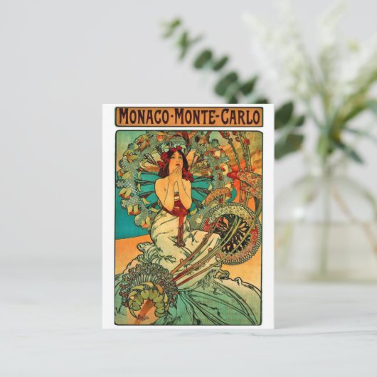 Monaco Monte Carlo Art Nouveau Briefkaart (Staand voorkant)