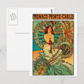 Monaco Monte Carlo Art Nouveau Briefkaart (Voorkant / Achterkant)