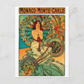 Monaco Monte Carlo Art Nouveau Briefkaart (Voorkant)