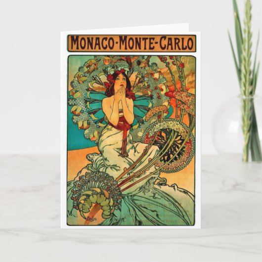 Monaco Monte Carlo Art Nouveau Kaart (Voorkant)