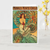 Monaco Monte Carlo Art Nouveau Kaart (Gele Bloem)