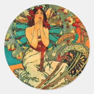 Monaco Monte Carlo Art Nouveau Ronde Sticker