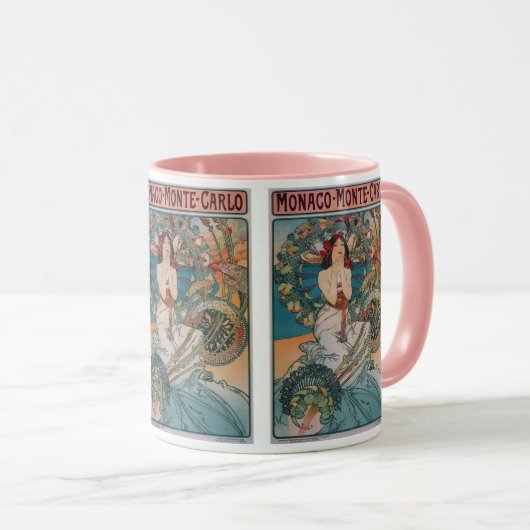 Monaco Monte Carlo: Art Nouveau vrouw Mok (Voorkant rechts)
