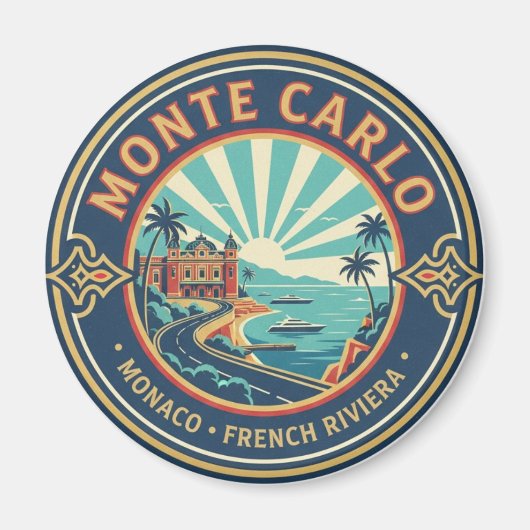 Monaco Monte Carlo at Night Magneet (Voorkant)