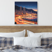 Monaco Monte Carlo bij nacht Canvas Afdruk (Insitu (Slaapkamer))
