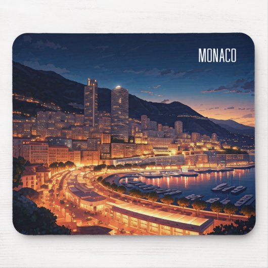 Monaco Monte Carlo bij nacht Muismat (Voorkant)