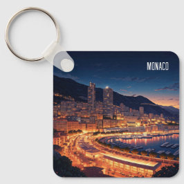 Monaco Monte Carlo bij nacht Sleutelhanger