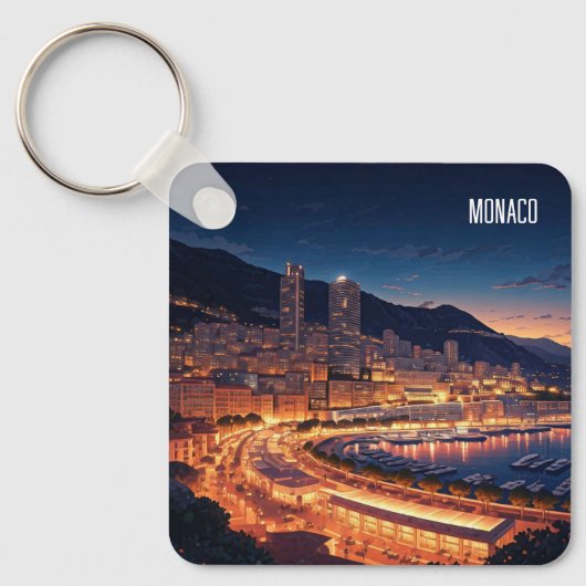 Monaco Monte Carlo bij nacht Sleutelhanger (Voorkant)