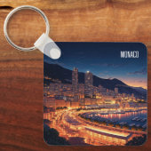 Monaco Monte Carlo bij nacht Sleutelhanger (Voorkant)
