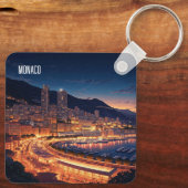 Monaco Monte Carlo bij nacht Sleutelhanger (Achterkant)