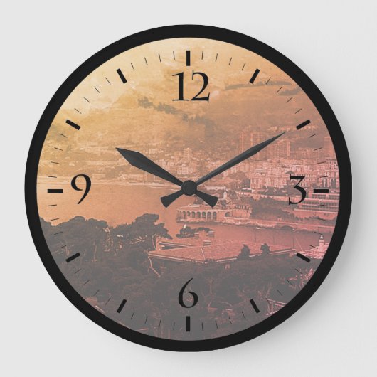  Monaco Monte-Carlo Coast uitzicht Horlogeband Grote Klok (Voorkant)