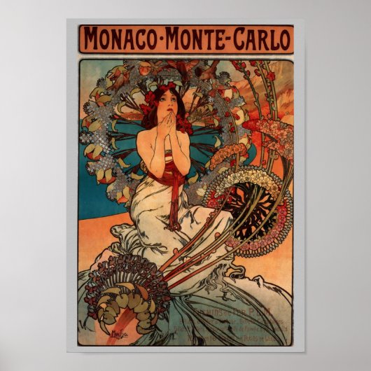 Monaco Monte Carlo door Alfons Mucha Poster (Voorkant)