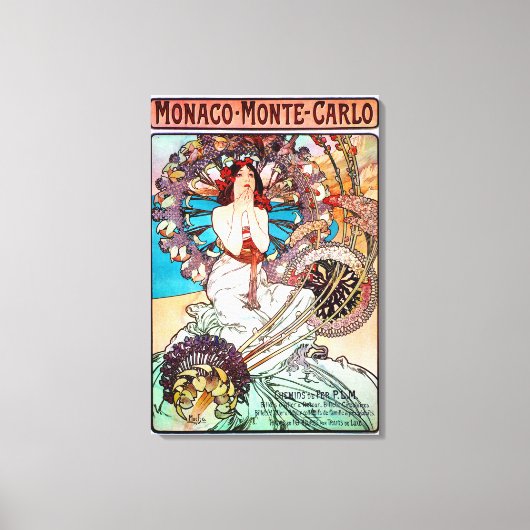 Monaco Monte Carlo door Alphonse Mucha Canvas Afdruk (Voorkant)