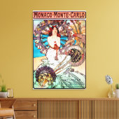 Monaco Monte Carlo door Alphonse Mucha Canvas Afdruk (Insitu (Woonkamer))