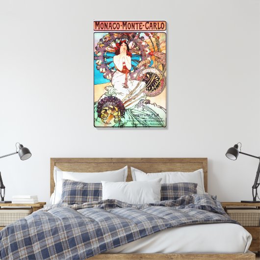 Monaco Monte Carlo door Alphonse Mucha Canvas Afdruk (Insitu (Slaapkamer))