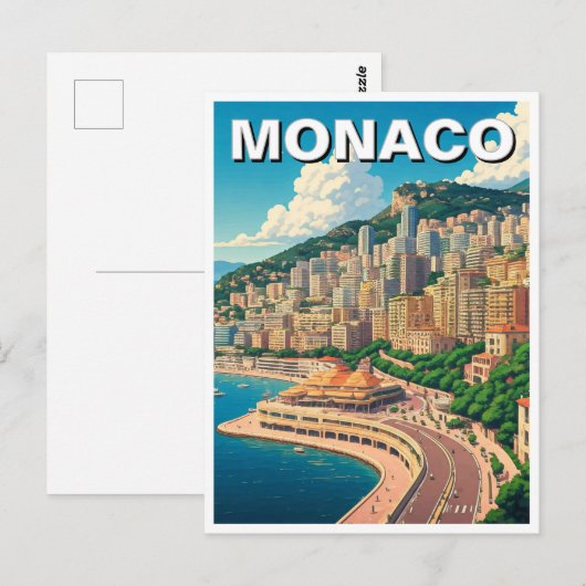 Monaco Monte Carlo Europa Reizen Briefkaart (Voorkant / Achterkant)