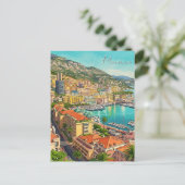 Monaco Monte Carlo Europe Travel Waterverf Briefkaart (Staand voorkant)