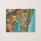 Monaco Monte Carlo Europe Travel Waterverf Legpuzzel (Horizontaal)
